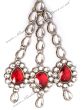 PRIYA Jhumar - Silver & Bright Red PSRK0257 Indian Jewellery