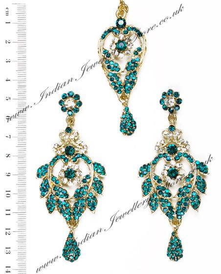 Yashi Earring and Slim Tikka IALC04259 Indian Jewellery