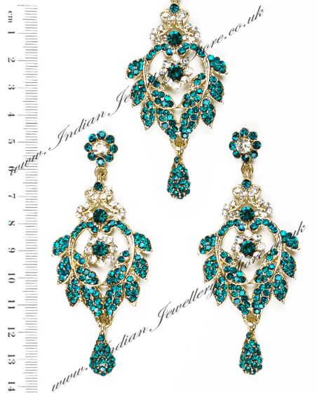 Yashi Earring and Wider Tikka IALC04260 Indian Jewellery