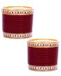 Traditional Punjabi, Dotted White Crystal Wedding Chura - maroon red UGRC12376 Indian Jewellery