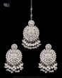 Silver Kundan & Crystal Earrings & Tikka Jewellery ISWK12348 Indian Jewellery