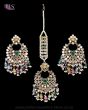 Premium Antique Gold Mirror Beaded Earring & Tikka IAMM12349 Indian Jewellery
