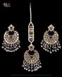 Premium Antique Gold Mirror Beaded Earring & Tikka IALM12350 Indian Jewellery