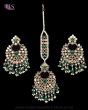 Premium Antique Gold Mirror Beaded Earring & Tikka IAGM12351 Indian Jewellery