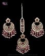 Premium Antique Gold Mirror Beaded Earring & Tikka IARM12355 Indian Jewellery