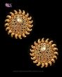 Sunray Large Indian 22k Stud Earrings - White EEWK11232 Indian Jewellery