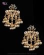 Light Gold Layered-Jhumka Indian Earrings - black EGBA12150 Indian Jewellery