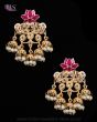 Light Gold Layered-Jhumka Indian Earrings EGRA12158C Indian Jewellery