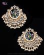 Statement Kundan Peacock Stud Earrings - Blue EGLK12165 Indian Jewellery