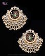 Statement Kundan Peacock Stud Earrings - Maroon EGRK12168 Indian Jewellery
