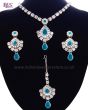 Delicate silver crystal necklace set - Shabnam NSLC11127 Indian Jewellery