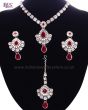 Delicate silver crystal necklace set - Shabnam NSRC11130 Indian Jewellery