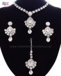 Delicate silver crystal necklace set - Shabnam NSWC11131 Indian Jewellery