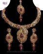 Bright Red, Antique Gold, Asymmetric Necklace Set NARP11189 Indian Jewellery