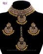 Champagne CZ Indian Choker Necklace Set NAYA11288 Indian Jewellery