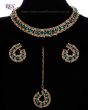 Elegant Champagne Crystal Collar Necklace & Studs NGLC11455 Indian Jewellery