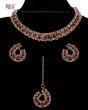 Elegant Champagne Crystal Collar Necklace & Studs NGPC11457 Indian Jewellery