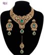 Statement Crystal Indian Jewellery Set - teal NALC11640 Indian Jewellery