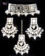 Silver Mirrored Asian Indian Choker Jewellery Set NSWM11919 Indian Jewellery