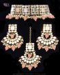 Asian Indian Antique Mirrored Jewellery Set - Peach NAPM11929 Indian Jewellery
