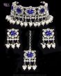 Silver Asian Indian Choker & Studs Jewellery Set NSLK11993 Indian Jewellery