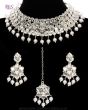 Kundan & Pearl Traditional Asian Indian Choker Jewellery - Silver NSWK12030 Indian Jewellery