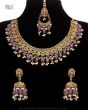 Traditional Indian CZ Diamond Antique Jewellery - Mauve NAUA12089 Indian Jewellery