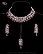 Modern Silver Indian Crystal Necklace Set - Baby Pink NSPC12278 Indian Jewellery