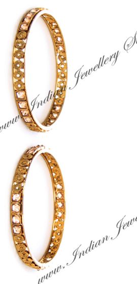 2 x Champagne Antique American Diamond Indian Churis 2.8 WANA10156 Indian Jewellery