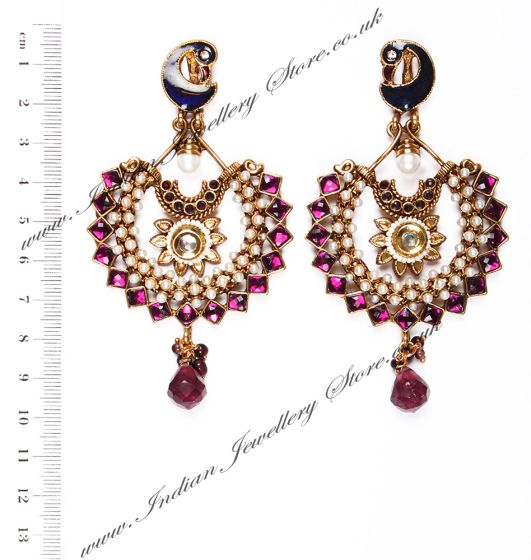 Large Peacock Earrings EAUP03822 Indian Jewellery