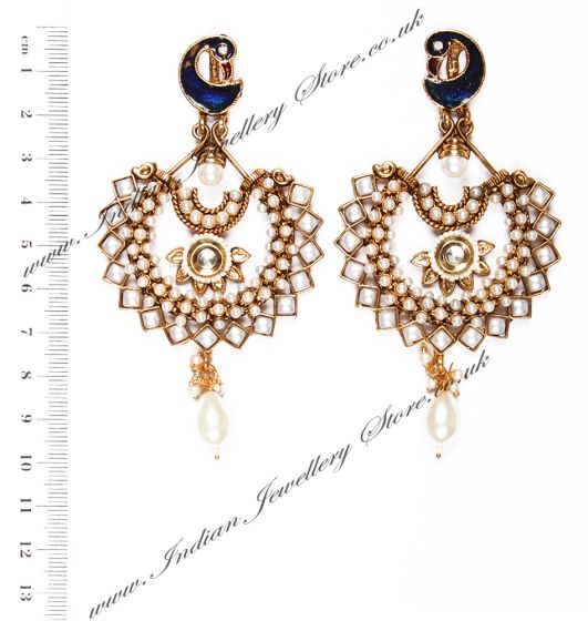 Large Peacock Earrings EAWP03823 Indian Jewellery