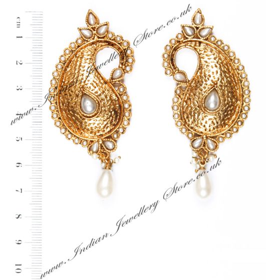 Large Paisley Studs EAWP03876 Indian Jewellery