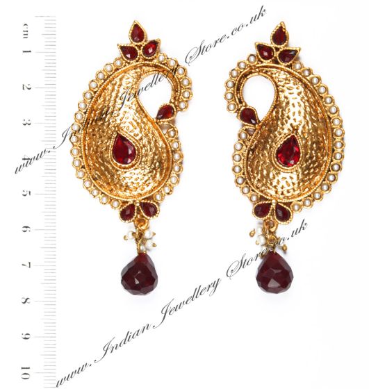 Large Paisley Studs EARP03877 Indian Jewellery