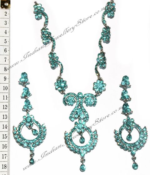 SHARON crystal necklace set NSLC0837 Indian Jewellery