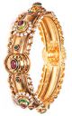 2 x Rajasthani 22k Plated Kada Bangles, 2.6 WGAP03640 Indian Jewellery