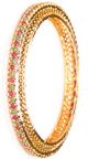 2 x Ruby-Green Gold-Effect Bangles, 2.8 WGMA03615 Indian Jewellery