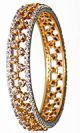 1x Exquisite Diamond Gold Effect Bangle, 2.6 WGWA03628 Indian Jewellery