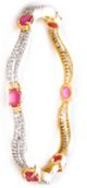 2 x Ruby CZ Indian Wave Bangles, 2.6 WGRA04208 Indian Jewellery