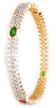 2 x Ruby, Green CZ Indian Churi Bangles, 2.4 WGAA04213 Indian Jewellery