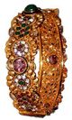 2x Pink & Green Polki Indian Bangles 2.6 WGWC0203 Indian Jewellery