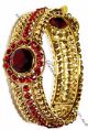 2 x Antique Heritage Maroon Gem Asian Bangles 2.8 WARC03007 Indian Jewellery