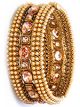 2 x Champagne Antique Wide Bangles 2.4 WANA10161 Indian Jewellery