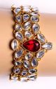 Maroon Gem Kundan Bracelet WGRK03572 Indian Jewellery