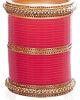 Coral Asian Wedding Chura & Champagne Crystal Bangles 2.6 UAPC11592 Indian Jewellery