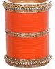Orange Indian Wedding Chura & Champagne Crystal Bangles 2.6 UAOC11595 Indian Jewellery