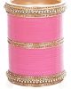 Baby Pink Indian Wedding Chura & Champagne Crystal Bangles 2.4 UAPC11605 Indian Jewellery