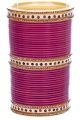 Traditional Punjabi, Dotted Champagne Crystal Wedding Chura - Magenta Pink 2.10 UEPC11807 Indian Jewellery
