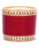 Traditional Punjabi, Dotted White Crystal Wedding Mini Chura - blood red UGRC12382C Indian Jewellery