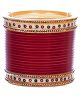 Traditional Punjabi, Dotted White Crystal Wedding Chura - blood red UGRC12416 Indian Jewellery