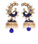 Large Peacock Multi Coloured Jhumka EGLL10346 Indian Jewellery